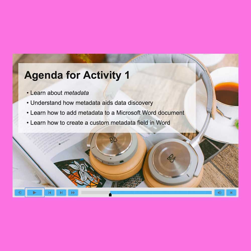 Screen shot from an Adobe Captivate presentation on EPUB