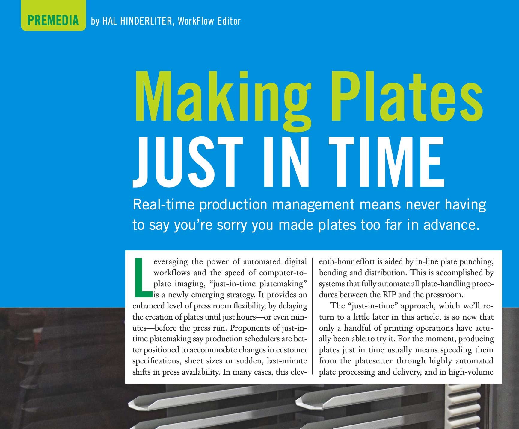 First page of an article from Graphic Arts Monthly magazine