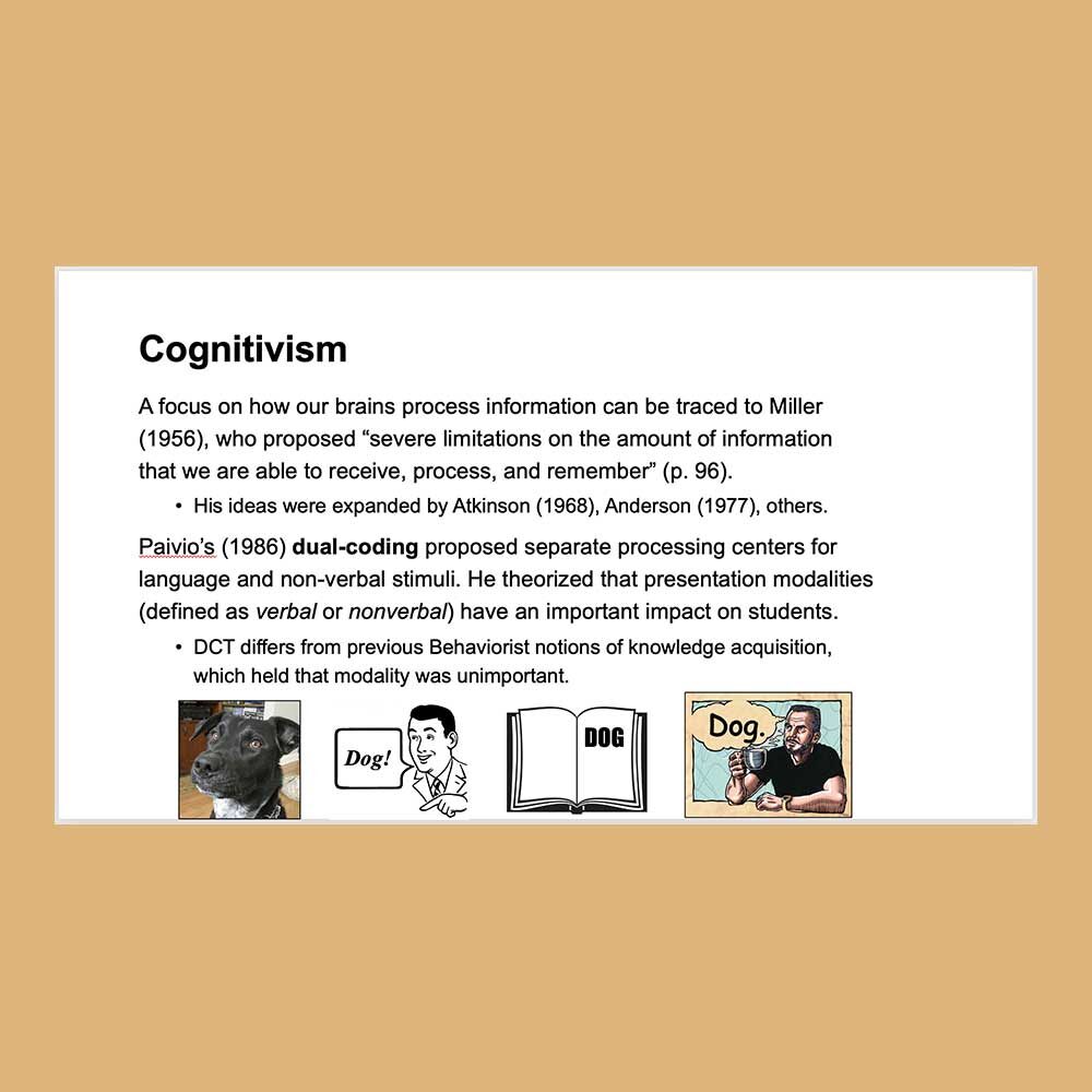 Illustrations showing various depictions of the word "Dog"