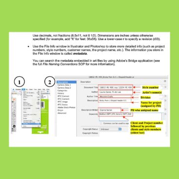 Instructions from a Standard Operating Procedures document