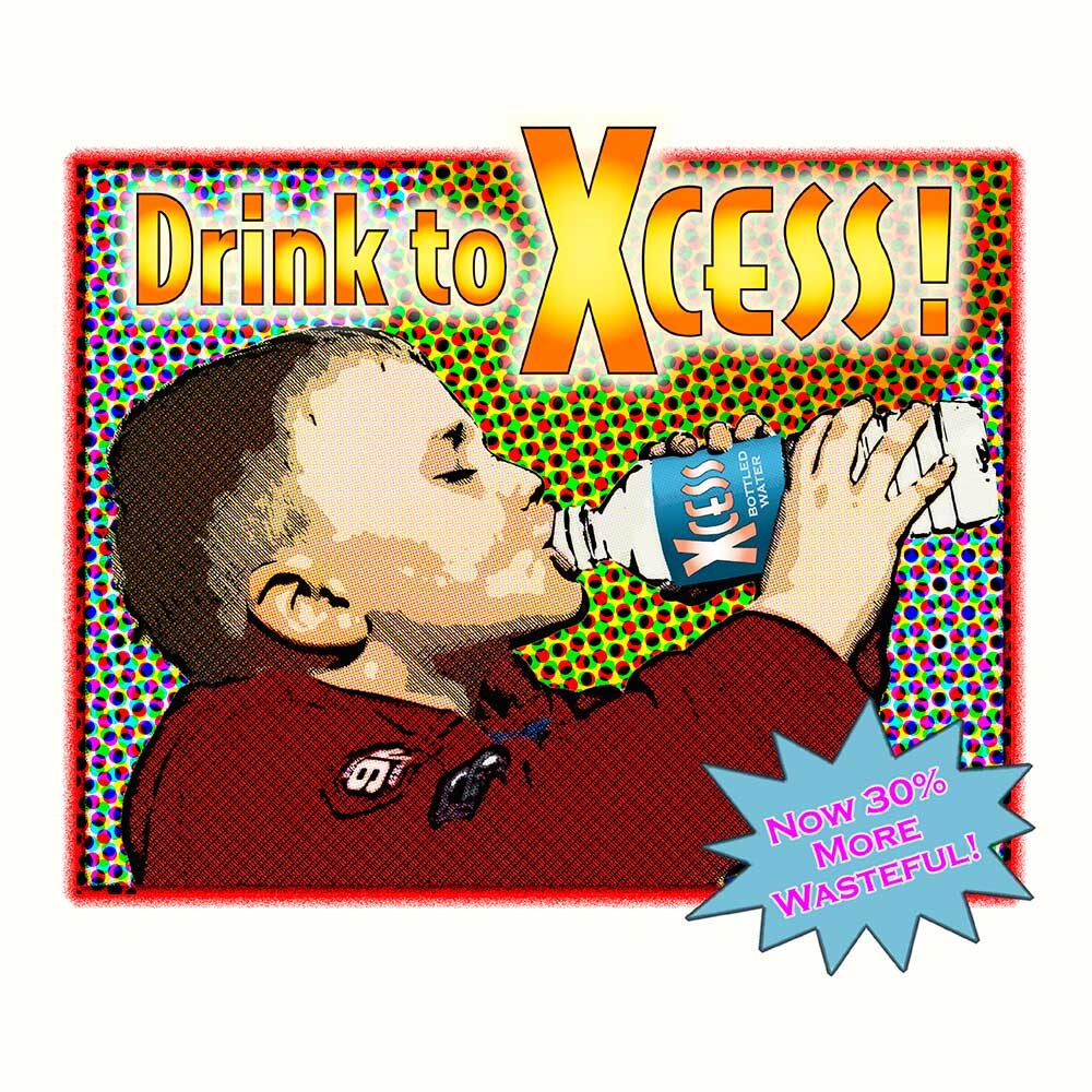 Print ad mockup for a fictional bottled water company.