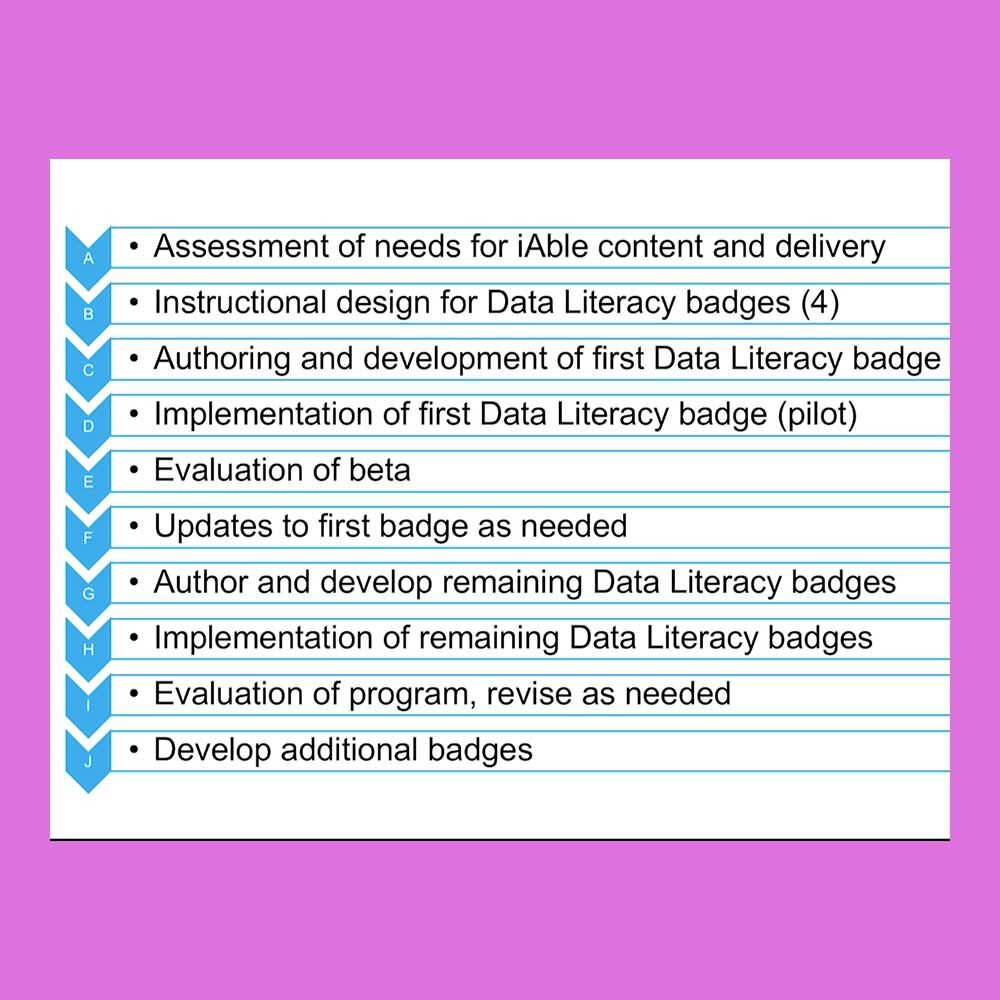 Table of project milestones
